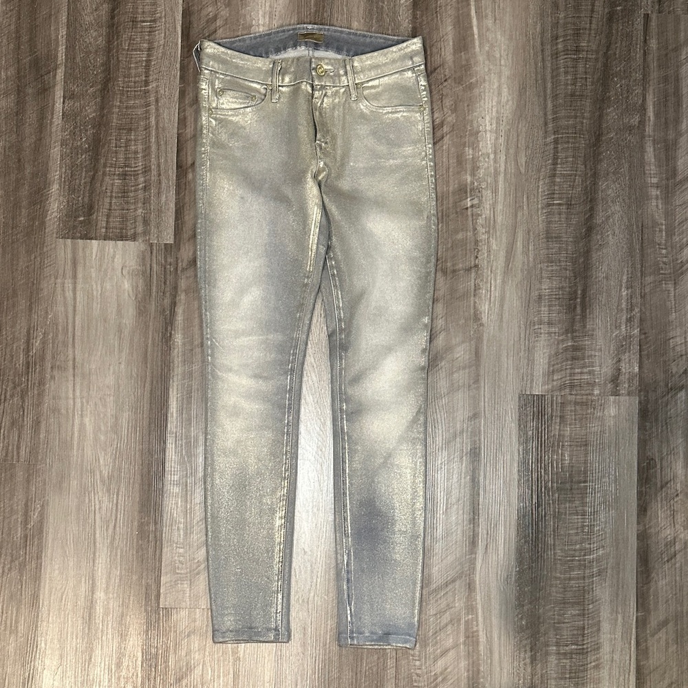 Mother The Looker Stretch Skinny Golden Nuggets Jeans - 27